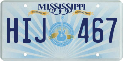 MS license plate HIJ467