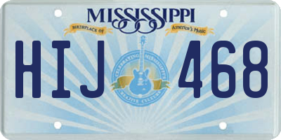 MS license plate HIJ468