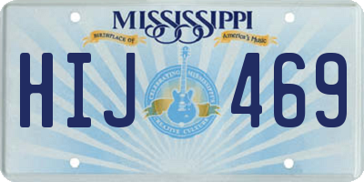 MS license plate HIJ469