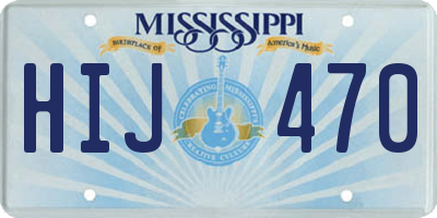 MS license plate HIJ470