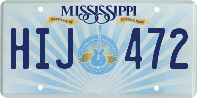 MS license plate HIJ472