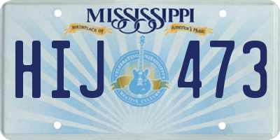 MS license plate HIJ473