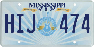 MS license plate HIJ474