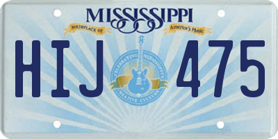 MS license plate HIJ475