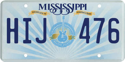MS license plate HIJ476