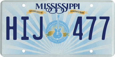 MS license plate HIJ477