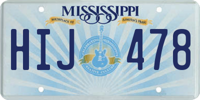 MS license plate HIJ478