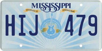 MS license plate HIJ479