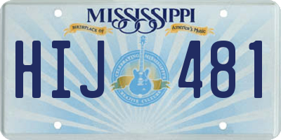 MS license plate HIJ481