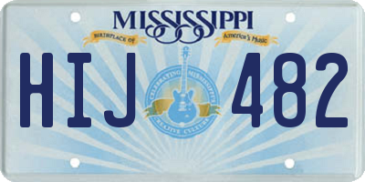 MS license plate HIJ482