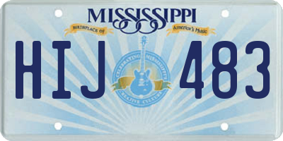 MS license plate HIJ483
