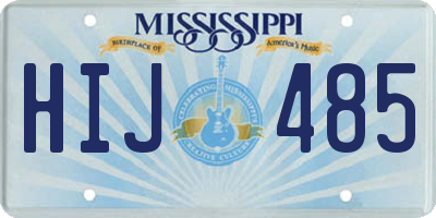 MS license plate HIJ485