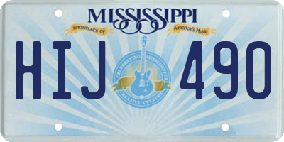 MS license plate HIJ490