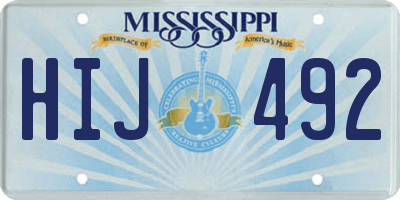 MS license plate HIJ492
