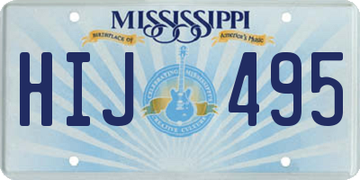 MS license plate HIJ495