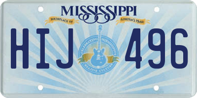 MS license plate HIJ496