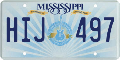 MS license plate HIJ497