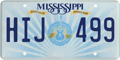 MS license plate HIJ499