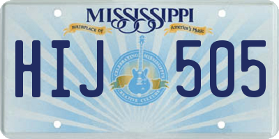 MS license plate HIJ505