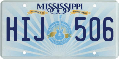 MS license plate HIJ506