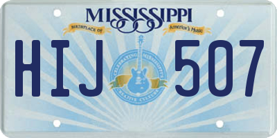 MS license plate HIJ507