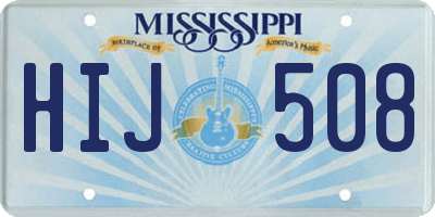 MS license plate HIJ508