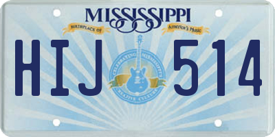 MS license plate HIJ514