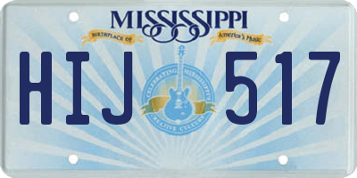 MS license plate HIJ517