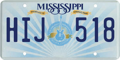 MS license plate HIJ518