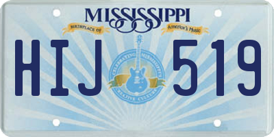 MS license plate HIJ519