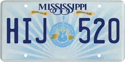 MS license plate HIJ520