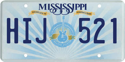 MS license plate HIJ521