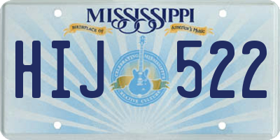 MS license plate HIJ522