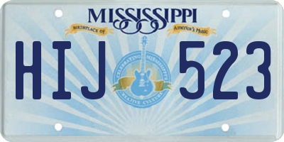 MS license plate HIJ523