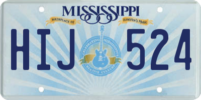 MS license plate HIJ524