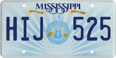 MS license plate HIJ525