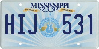 MS license plate HIJ531