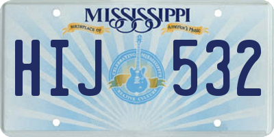 MS license plate HIJ532