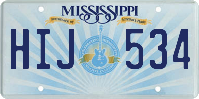 MS license plate HIJ534
