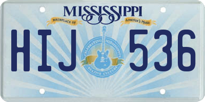 MS license plate HIJ536