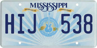 MS license plate HIJ538