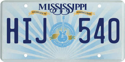 MS license plate HIJ540