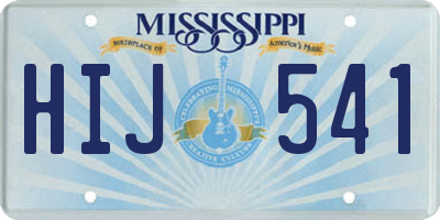 MS license plate HIJ541