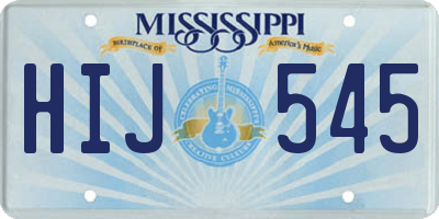 MS license plate HIJ545