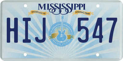 MS license plate HIJ547