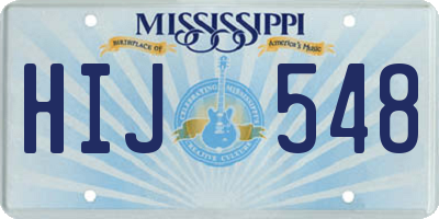 MS license plate HIJ548