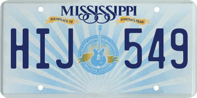 MS license plate HIJ549