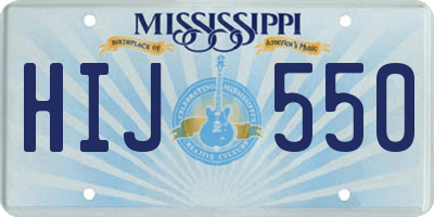 MS license plate HIJ550