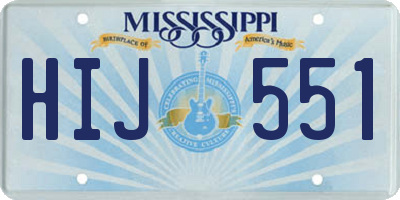 MS license plate HIJ551