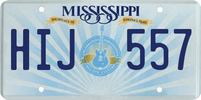 MS license plate HIJ557